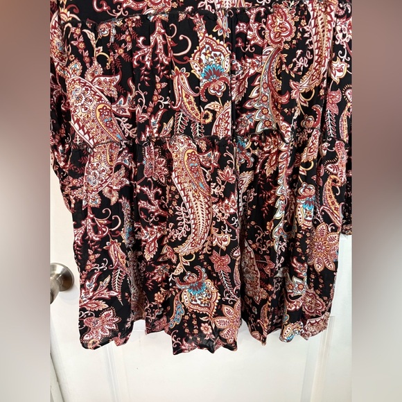 Anthropologie Women’s Cady Tiered Paisley Lined Long Sleeve Tunic Dress - Picture 6 of 11